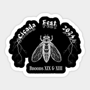 Entomology Cicada Fest 2024 Broods XIX XIII Cicada Lover Sticker